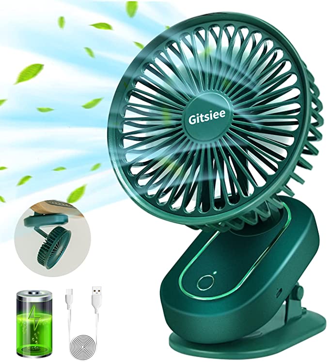 Photo 1 of Clip on Fan Gitsiee Rotatable Personal Fan with 3 Speeds Battery Operated Auto Oscillation Mini Fan Portable Clip Fan Stroller Fan for Outdoor Camper Indoor Treadmill Personal Office Desk
FACTORY SEALED 