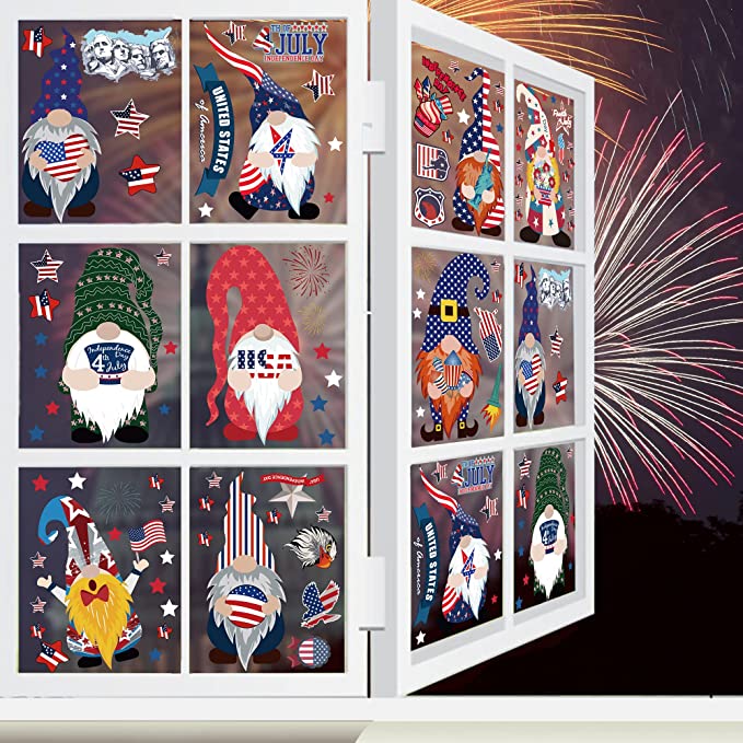 Photo 1 of 3PC LOT
4th of July Window Clings - 9 Sheets Independence Day Gnome Static Window Stickers for Home Cafe Restaurant Car, 91 Pieces Double Sided American Flag Window Decal for Patriotic Party Supplies Decor, 2 COUNT

BAZIC Never Mind The Dog Beware of Owne