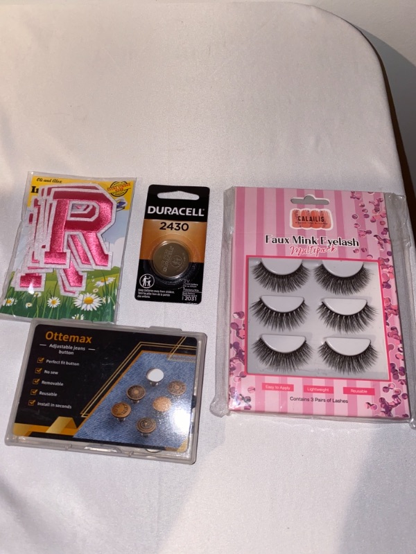 Photo 5 of 4PC LOT
18 Sets Button Pins for Jeans, Perfect Fit Jean Button Replacement, 6 Styles Adjustable Jean Button Pins Metal Clips Snap Tack, No Sew Instant Extend or Reduce Any Pants Waist

Pink "R" Letter 7pcs Alphabet Letter A-Z Iron on Patches Sew on Approx