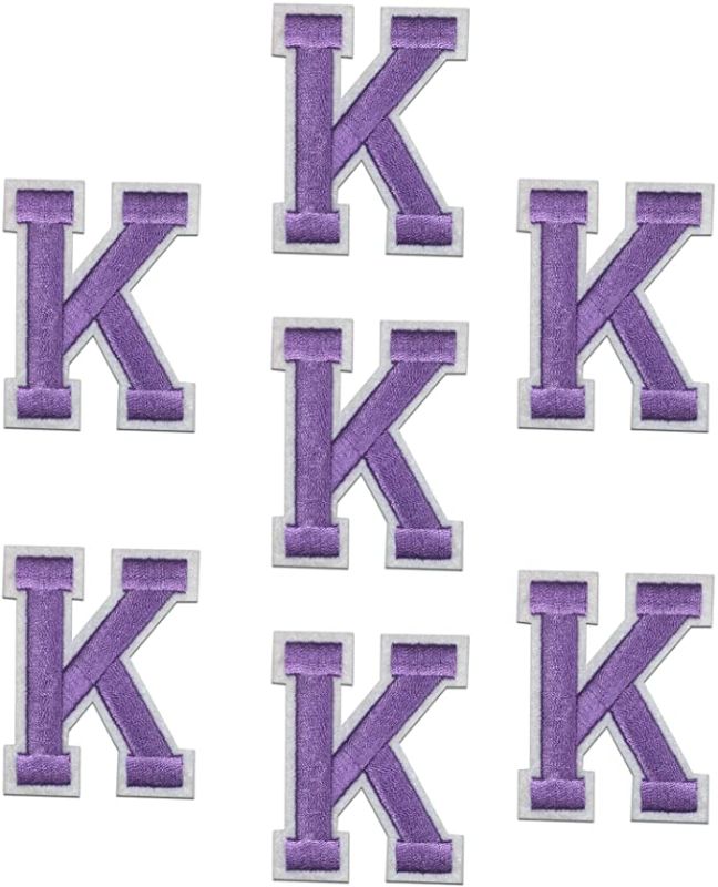 Photo 2 of 2PC LOT
Purple "K" Letter 7pcs Alphabet Letter A-Z Iron on Patches Sew on Approx. 2.2 x1.9 inches (Purple, K), 2 COUNT