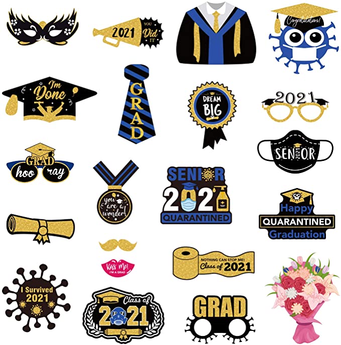 Photo 1 of 2PC LOT
2021 Graduation Photo Props - Class Of 2021 Graduation Grad Party Decorations Supplies for Boys Girls, Graduation Photobooth Props by ACXOP
2 COUNT 