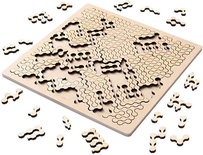 Photo 1 of Wooden Jigsaw Puzzles for Adults and Kids,Difficult Puzzles Maze Bending Shape Jigsaw Pieces,Education Stress Relief Jigsaw Puzzles Game,8.85" x 8.85”,148 Pieces
FACTORY PACKAGED