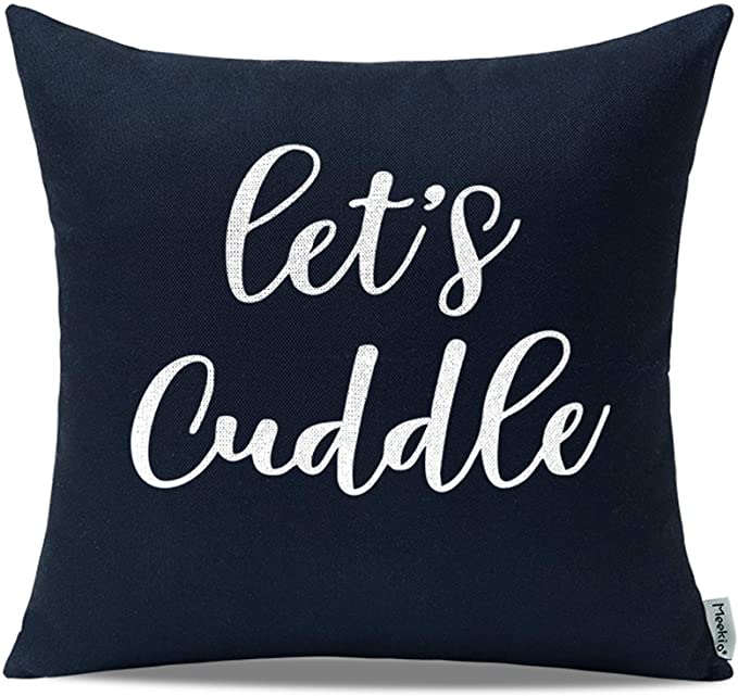 Photo 1 of 2PC LOT
Meekio Farmhouse Black Pillow Covers with Let’s Cuddle Quote 18" x 18" for Farmhouse Bedding Décor Housewarming Gifts, 2 COUNT
