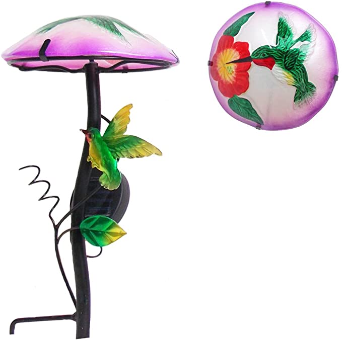 Photo 1 of Comfy Hour Bird Meets Garden Bath Collection 14" Height Mushroom Shape Hummingbird Flower Glass Top Solar Light Garden Stake
FACTORY SEALED 