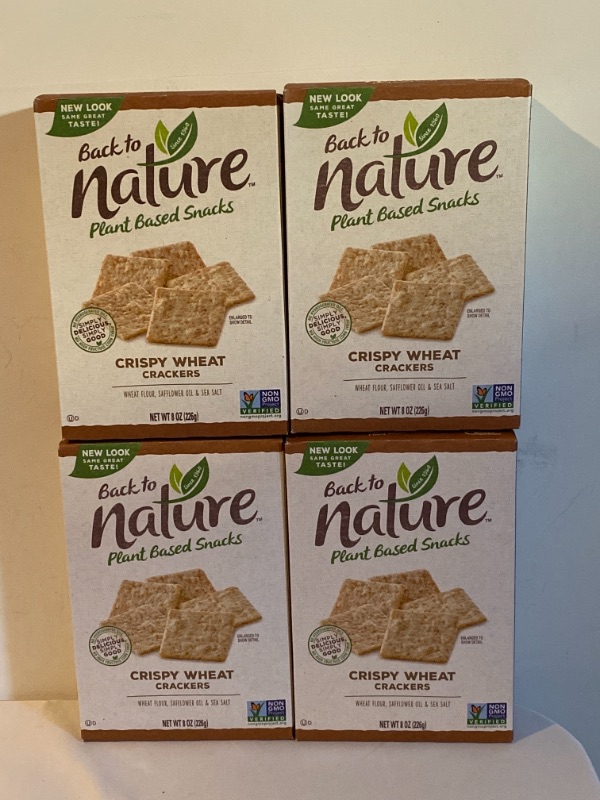 Photo 2 of 4PC LOT
Back to Nature Crackers, Non-GMO Crispy Wheat, 8 Ounce, 4 COUNT
EXP 10/11/2021