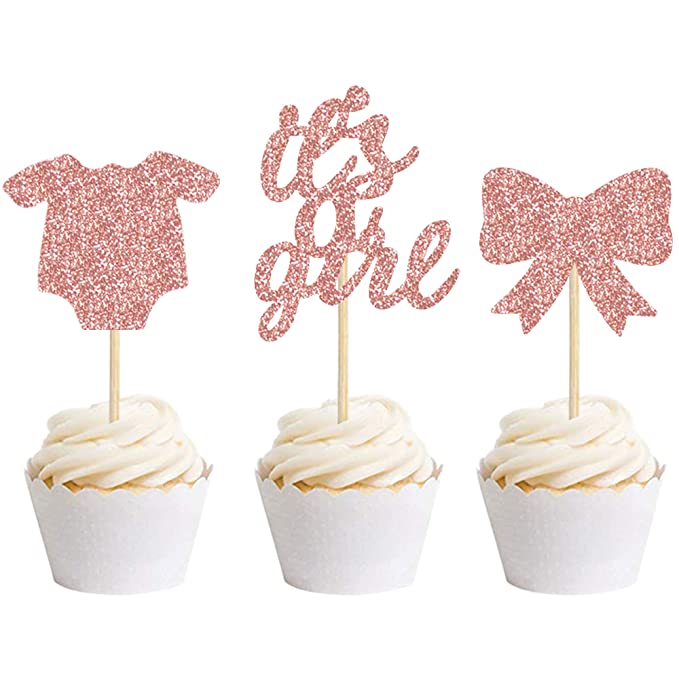 Photo 1 of 2PC LOT
30 PCS Rose Gold It's A Girl Cupcake Toppers for Gender Reveal Party Baby Shower Baby Shower Birthday Party Decorations Girl Birthday Party Supplies
2 CUONT, 60 PCS