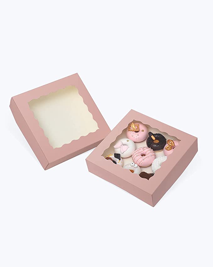 Photo 1 of 10”10”2.5”inch Bakery Pie Boxes with Window 13 Packs Large Pink Cookie Boxes for Pastries, Muffins and Donuts
FACTORY PACKAGED 