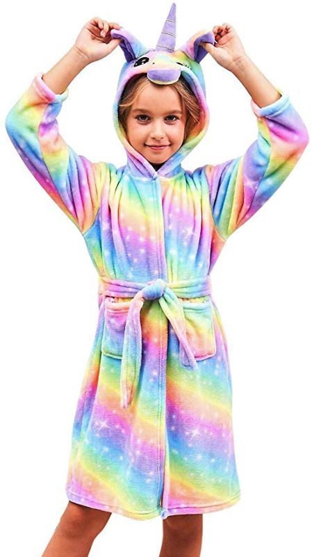 Photo 1 of Doctor Unicorn Soft Unicorn Hooded Star Galaxy Bathrobe for Girls
SIZE 11 YRS OLD 