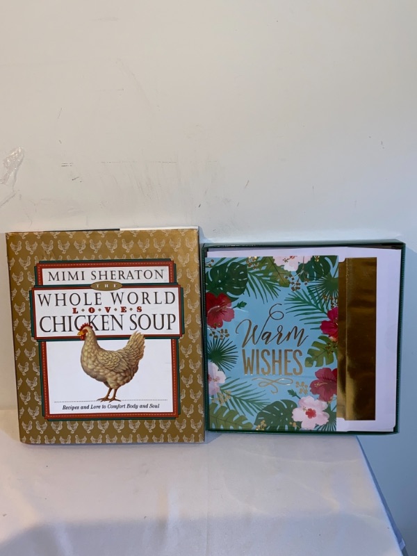Photo 1 of 2PC LOT
Masterpiece Studios Warmest Wishes 18-Count Boxed Holiday Cards With Foil-Lined Envelopes, 7.8" x 5.6", Palm Wishes (939000)

The Whole World Loves Chicken Soup: Recipes and Lore to Comfort Body and Soul Hardcover