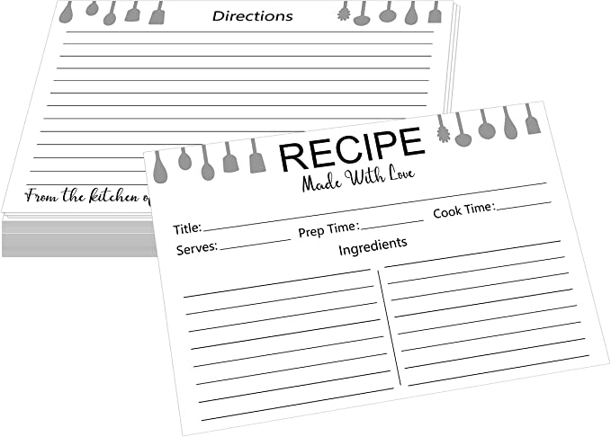 Photo 1 of 2PC LOT
60 PCS Premium Recipe Cards Double-sided 4” X 6” Classic Style 
2 COUNT, 120PCS