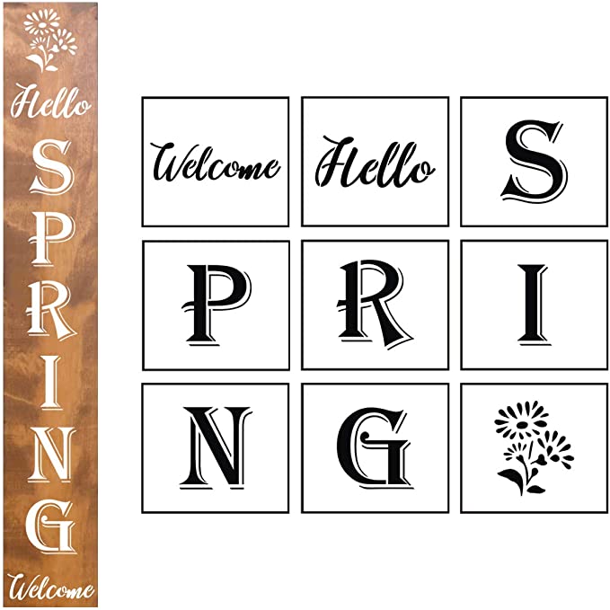 Photo 1 of 3PC LOT
Large Welcome Hello Spring Stencil - 9 Pack Vertical Welcome Spring and Hello Spring Sign Stencils Templates with Flower for Painting on Wood, Reusable Letter Stencils for Front Door Porch Wood Signs, 2 COUNT

CDC Vaccination Card Protector 4 X 3 