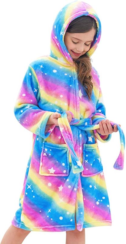 Photo 1 of Doctor Unicorn Soft Hooded Rainbow Bathrobe Sleepwear for Girls
SIZE 11 YRS.
FACTORY PACKAGED