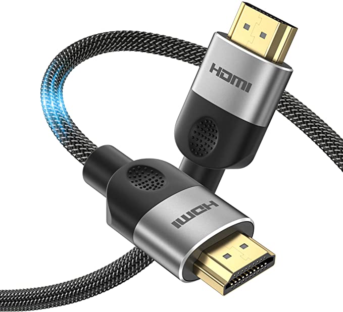Photo 1 of 8K HDMI Cable 48Gbps 6.6FT/2M, JulyTek Ultra High Speed HDMI Braided Cord-4K@120Hz 8K@60Hz, DTS:X, HDCP 2.2 & 2.3, HDR 10 Compatible with Roku TV/PS5/HDTV/Blu-ray