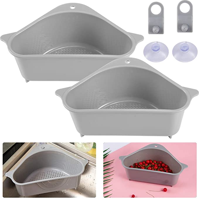 Photo 2 of 2PC LOT
LANSHUO Silicone Molds, 6 Holes Semi Sphere Chocolate Molds, 3 Pack Silicone Baking Mold for Making Hot Chocolate Bombs, Cake, Jelly, Dome Mousse

Alphatool 2pcs Triangle Sink Storage Holder- Multifunctional Triangular Drain Shelf Storage Rack Spo