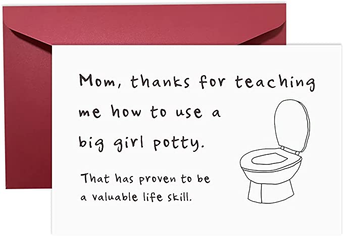 Photo 1 of 4PC LOT
Hilarious Toilet Inspired Thank You Card - Funny Happy Mother’s Day Greeting Card - Love You Mum, 4 COUNT