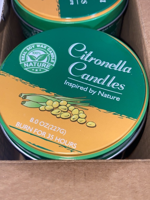 Photo 3 of 2PC LOT
2 Packs Citronella Candles Outdoor Indoor for Summer, YOSICIL 8.0 OZ Green Portable Travel Tin Candles with Lemongrass Essential Oil, Soy Wax Fly Candles for Home Patio Garden Camping, 2 COUNT
