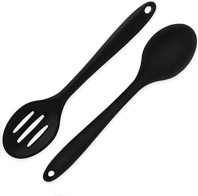 Photo 1 of 2PC LOT
2 Pieces Silicone Nonstick Mixing Spoons, BPA Free and Food Grade Serving Cooking Spoon, High Heat Resistant to 480°F, Hygienic Design Slotted and Solid Spoons for Mixing and Serving, 2 COUNT, 4 PCS