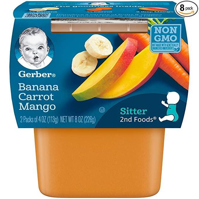Photo 1 of 2PC LOT
Gerber 2nd Foods Banana, Carrot & Mango Pureed Baby Food, 4 Ounce Tubs, 2 Count (Pack of 8), EXP 02/28/2022

Utz Potato Stix, Original – 15 Oz. Canister – Shoestring Potato Sticks Made from Fresh Potatoes, Crispy, Crunchy Snacks in Resealable Cont