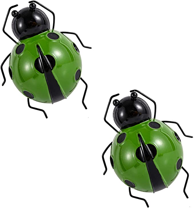 Photo 1 of 2PC LOT
Smeetlo Metal Art Ladybugs 3D Sculptures Decorative Ladybirds Garden Wall Indoor and Outdoor Wall Hanging Set of 2 (Green, 2 COUNT