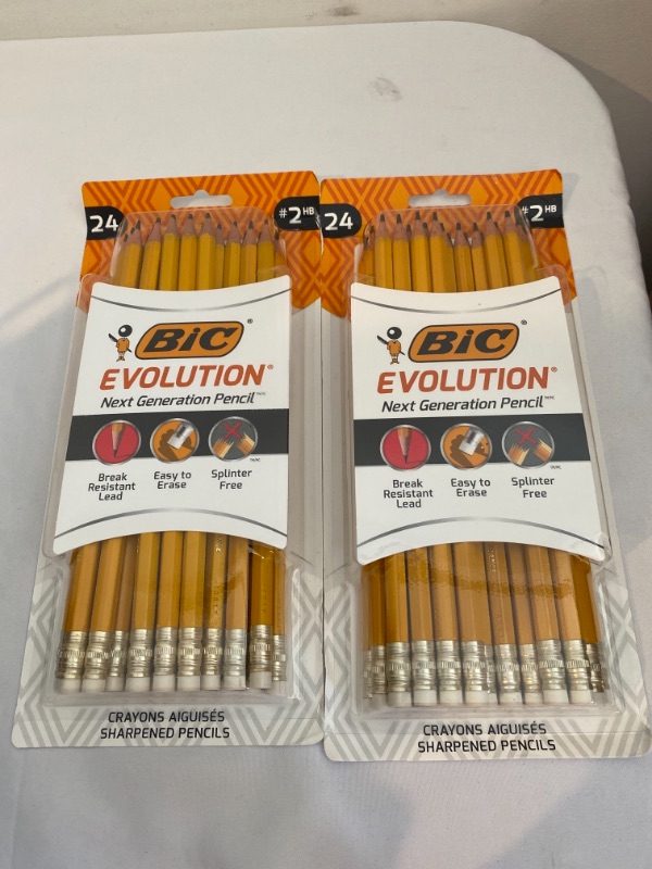 Photo 2 of 2PC LOT
BIC Evolution Cased Pencil, #2 Lead, Yellow Barrel, 24-Count (PGEYP241-BLK), 2 COUNT