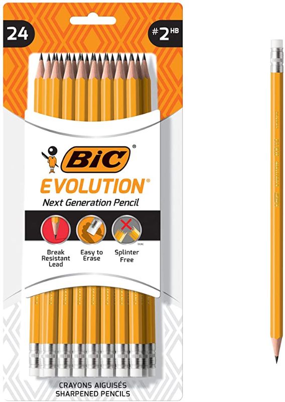 Photo 1 of 2PC LOT
BIC Evolution Cased Pencil, #2 Lead, Yellow Barrel, 24-Count (PGEYP241-BLK), 2 COUNT