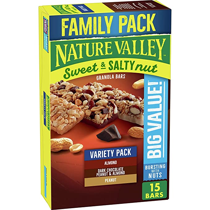 Photo 1 of 3PC LOT
Nature Valley Sweet and Salty Nut Variety Pack 15Ct : Peanut, Almond, and Dark Chocolate, Peanut and Almond Granola Bars, 2 COUNT, EXP 11/22/2021

Wild Harvest Yogies 3.5 Ounces, With Carrot Flavor, For Guinea Pigs And Adult Rabbits, EXP 07/26/202