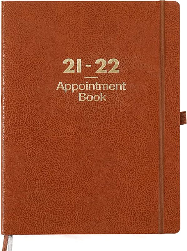 Photo 1 of 2021-2022 Weekly Appointment Book & Planner -July 2021-June 2022 Daily Hourly Planner 8.4" x 11.1", 15-Minute Interval, Flexible Soft Cover, Elastic Closure, Inner Pocket