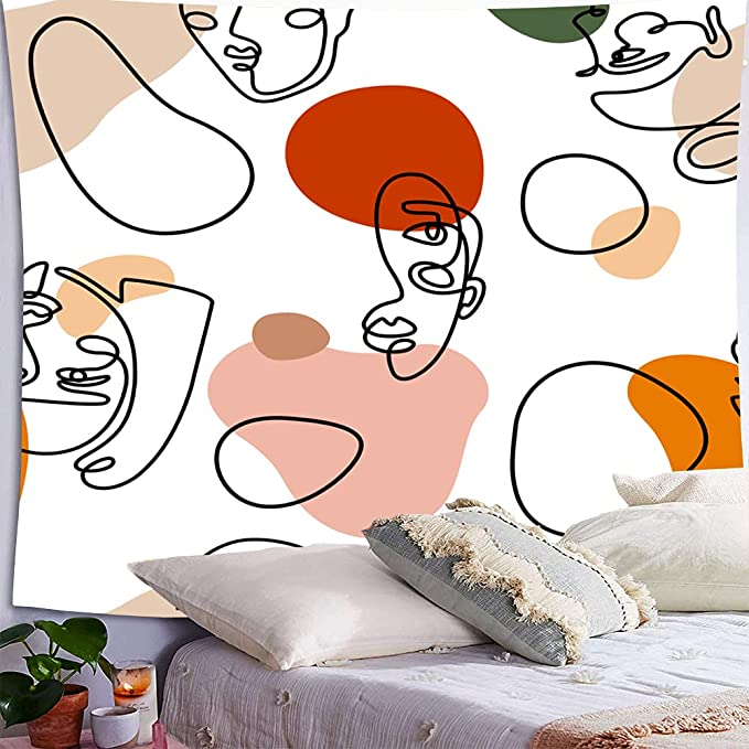 Photo 1 of Abstract Line Art Tapestry Boho Woman Face Wall Art Tapesty White Brown Tapestries For Bedroom Aesthetic Living Room Dormitory Tapastry's Abstract Wall Art (Art2, 59 x 79 in)
FACTORY SEALED 