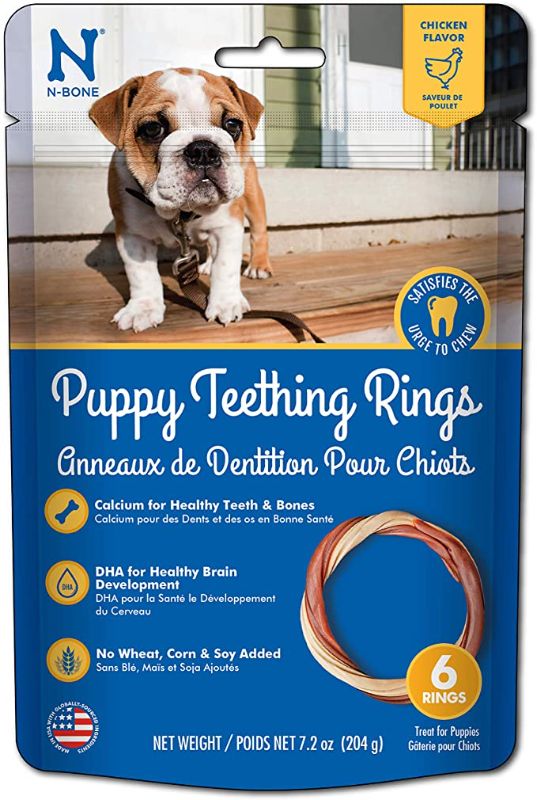 Photo 1 of 2PC LOT
N-Bone 6-Pack Puppy Teething Ring, Chicken Flavor, EXP 03/22/2023

Dog Chew Toys , Puppy Training Treats Teething Toys for Boredom, Durable Natural Rubber Interactive Dog Toys, Dog Puzzle Toys with Food Dispensing