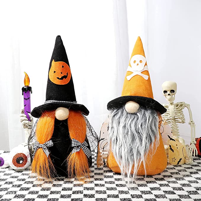 Photo 1 of 2PC LOT
QLEKEY Halloween Gnomes Plush Handmade Swedish Elf Decor Tomte Decoration with Cloak,Bones and Pumpkin Hat Scandinavian Doll Ornaments for Home,Table,Shelf Decor Set of 2, 2 COUNT