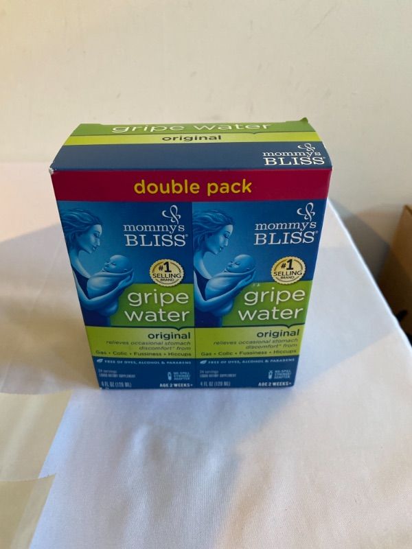 Photo 2 of Mommy's Bliss Gripe Water for Babies - Double Pack, Relieves Stomach Discomfort from Gas, Colic, Fussiness & Hiccups, Age 2 Weeks+, Pack of 2 (Total 8 Fl Oz) EXP 11/2022
FACTORY SEALED 