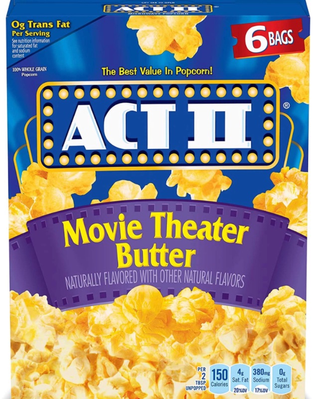 Photo 1 of Act II Popcorn, Movie Theater Butter, 2.75 Ounce Bags, 6-Count, Pack of 6