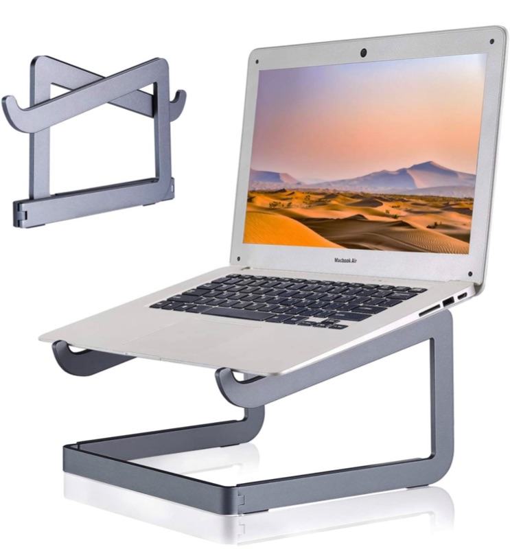 Photo 1 of Foldable Laptop Stand for Desk,Notebook Riser Holder,Ergonomic Elevated Laptop Stand,Portable Aluminum Laptop Stands Compatible with 10-15.6" MacBook Air Pro,Dell XPS,Lenovo,HP ect.More Laptops