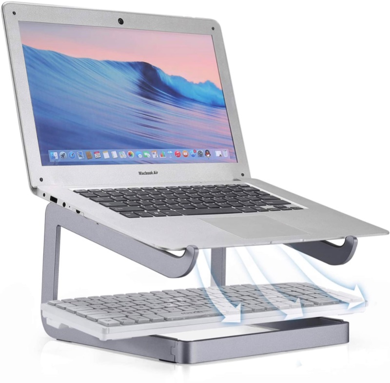 Photo 5 of Foldable Laptop Stand for Desk,Notebook Riser Holder,Ergonomic Elevated Laptop Stand,Portable Aluminum Laptop Stands Compatible with 10-15.6" MacBook Air Pro,Dell XPS,Lenovo,HP ect.More Laptops