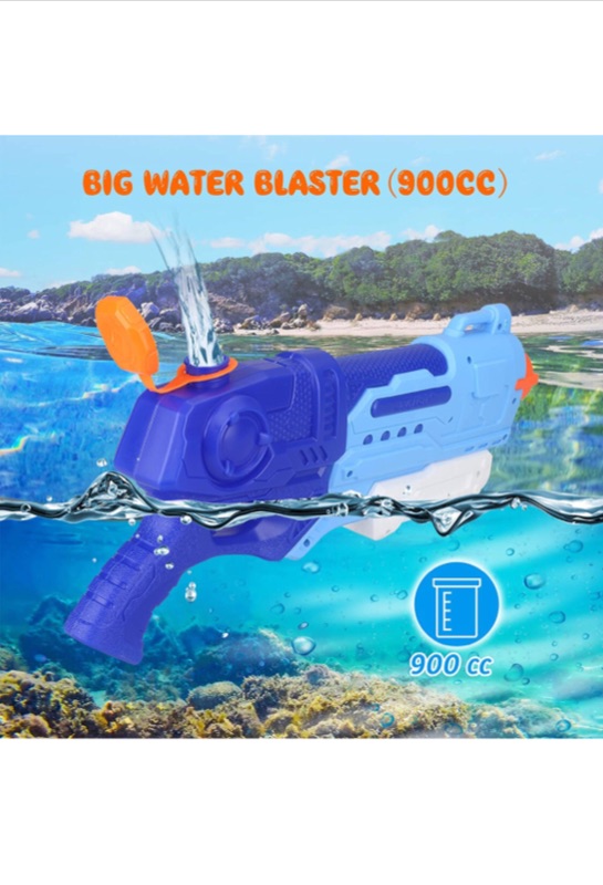 Photo 7 of Water Gun 2 Pack Water Guns for Kids Adults 900CC , Squirt Guns Water Blaster Long Range Toy Gun Gifts for Boys Girls, Summer Swimming Pool Beach Sand Outdoor Toys