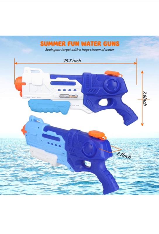 Photo 5 of Water Gun 2 Pack Water Guns for Kids Adults 900CC , Squirt Guns Water Blaster Long Range Toy Gun Gifts for Boys Girls, Summer Swimming Pool Beach Sand Outdoor Toys