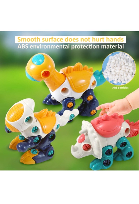 Photo 5 of LeonMake Take Apart Dinosaur Toys: 3 Pack Building Construction Kits with Electric Drill | Kids Stem Learning Game Set | Birthday Gift for Toddler Preschool Age 3 4 5 6 Year Old Boys