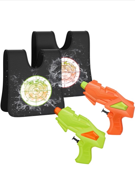 Photo 1 of Water Guns for Kids, VANLINNY Water Activated Vests | 2 Pack Outdoor Pool Toys for Kids Ages 4-8 with Blaster Soaker Squirt Guns, Best Summer Swimming Gift for Boys& Girls.