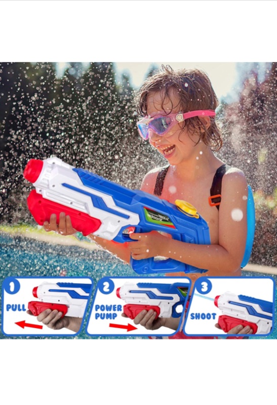 Photo 4 of Water Guns for Kids,2 Pack Super Squirt Guns for Boys Girls Adults, 970CC Water Pistol for Summer Swimming Pool Beach Sand Outdoor Water Fighting Play Toys