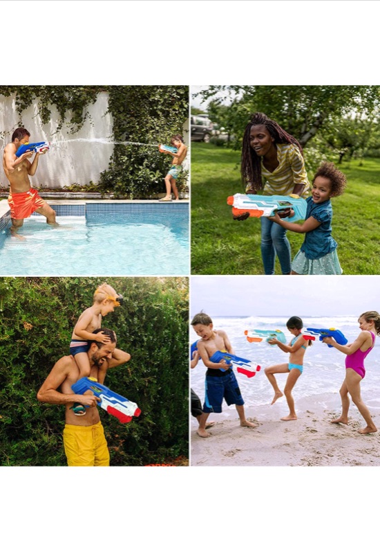 Photo 5 of Water Guns for Kids,2 Pack Super Squirt Guns for Boys Girls Adults, 970CC Water Pistol for Summer Swimming Pool Beach Sand Outdoor Water Fighting Play Toys