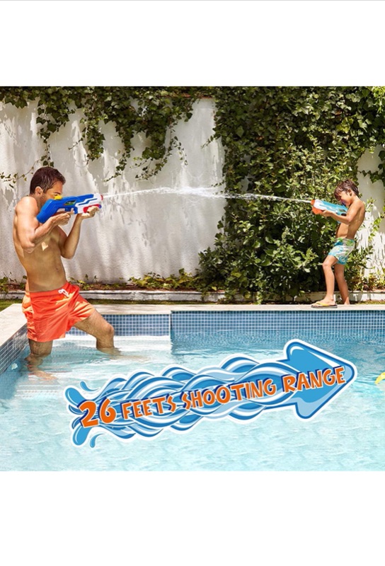 Photo 4 of Water Guns for Kids,2 Pack Super Squirt Guns for Boys Girls Adults, 970CC Water Pistol for Summer Swimming Pool Beach Sand Outdoor Water Fighting Play Toys