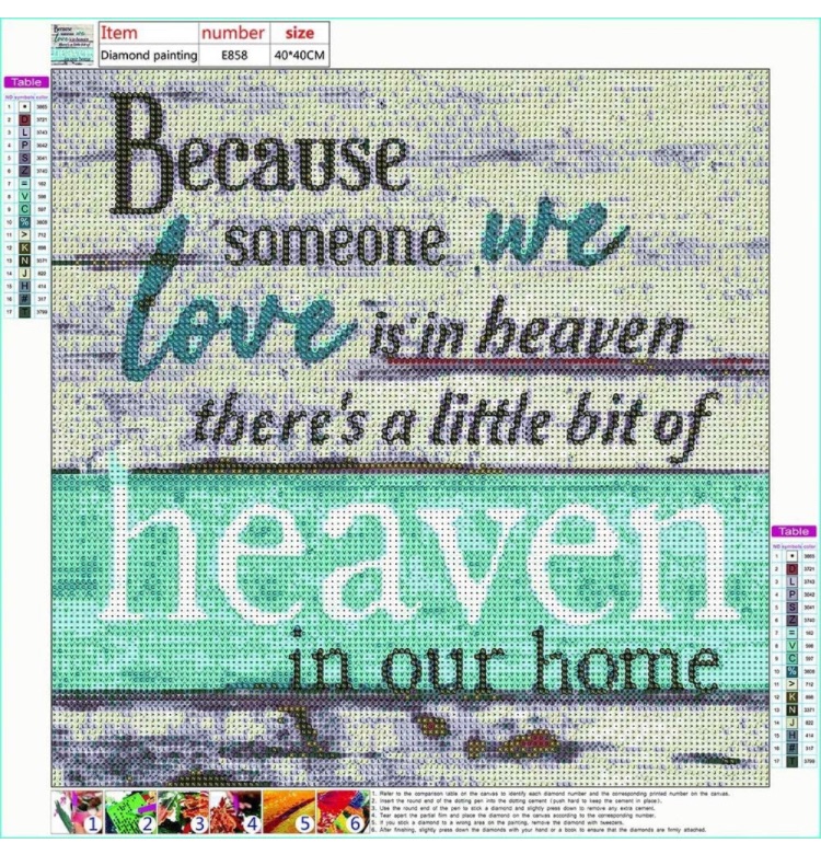 Photo 1 of 5D Diamond Painting Full Drill Round Rhinestone Heaven Home DIY Embroidery Arts Craft Adults' Children's Paint Kits Cross Stitch for Home Decoration 16X16 inch