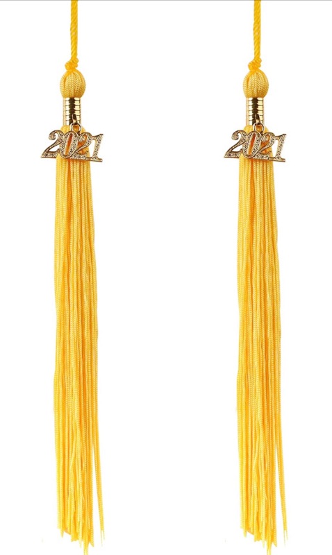 Photo 1 of 2021 Tassel Graduation 2pcs Black Graduation Tassel Whit Alloy Gold 2021 Year Charm Handmade Class of 2021 Tassel for Graduation Cap and Graduation Gown Decoration Tassels-Black-New

2021 Graduation Tassel 2 Pcs Gold Tassels for Graduation Decorations Gra