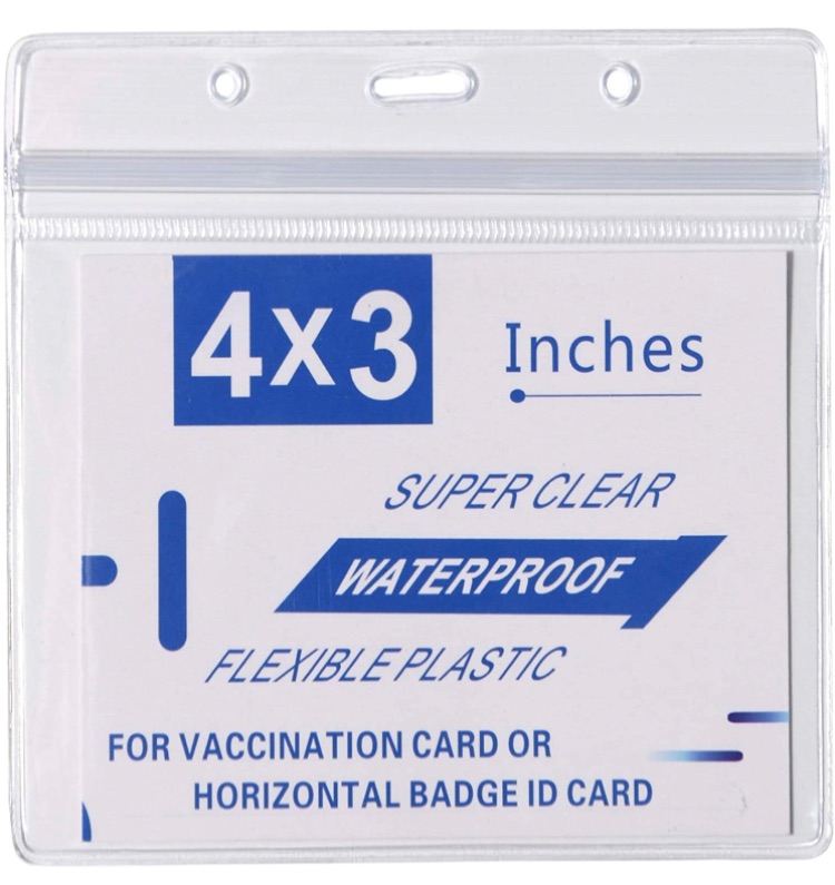 Photo 1 of Aigee 3PCS CDC Vaccination Card Protector, 4 X 3 in Immunization Record Vaccine Horizontal ID Card Name Tag Badge Cards Holder,Clear Vinyl Plastic Sleeve Pouch with Waterproof Type Resealable Zip

10 PCS Vaccinne Card Protector Waterproof, Clear CDC Card 