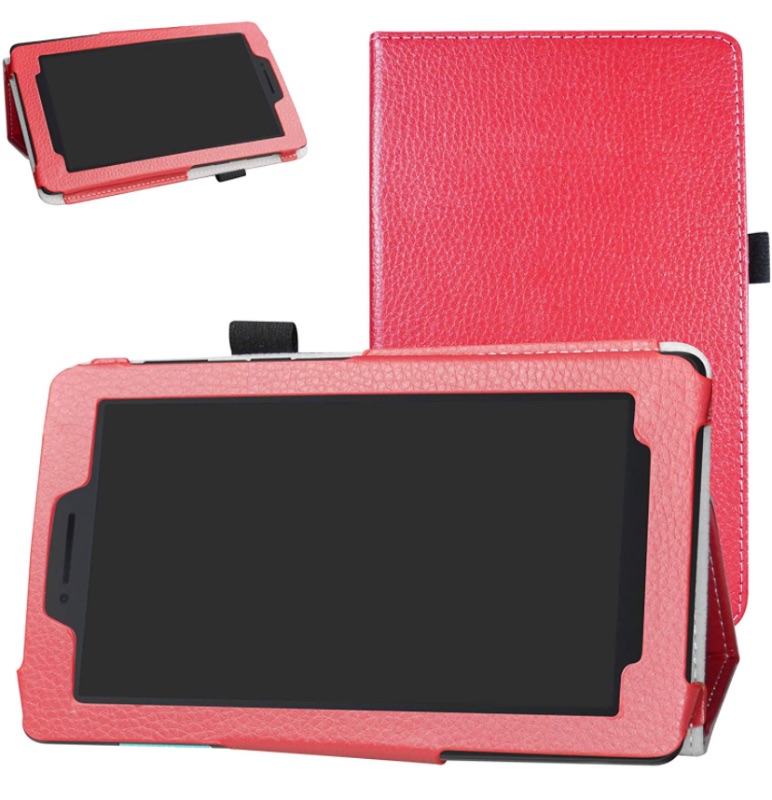 Photo 1 of Bige for Lenovo TAB E7 Case,PU Leather Folio 2-Folding Stand Cover for 7" Lenovo TAB E7 TB-7104F Tablet(2018),Red