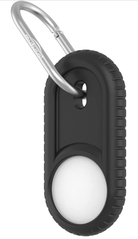 Photo 1 of Mutural for Apple AirTag Case (2021)?Silicone Protector Cover for Airtag with Aluminum Keychain for Backpack, Pet, Suitcase, Wallet - Black. 2 pack
