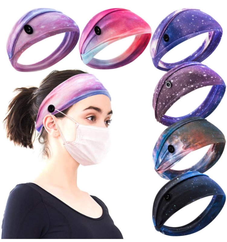 Photo 1 of 6pcs Milk Silk Starry Sky Button Headbands- Non Slip Elastic Headbands with Button in 6 Colors Hair accessories for Moisture Wicking Sweatband Sports Head Wrap for Yoga Sports Outdoor Activities