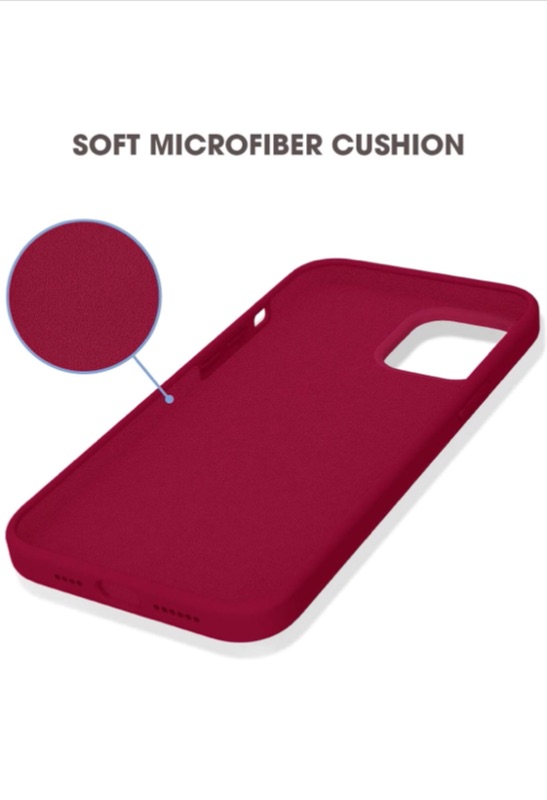 Photo 2 of zelaxy Case Compatible with iPhone 12 Pro Max,Liquid Silicone Rubber Gel Case with Screen Protector for iPhone 12 Pro Max 6.7 inch?Wine Red?