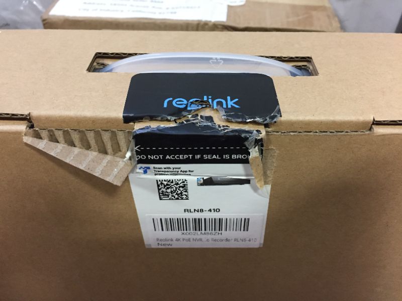 Photo 3 of REOLINK 4K PoE NVR 8 Channel Pre-Installed 2TB Hard Drive 4K/5MP/4MP HD 24/7 Video Surveillance Home Security Camera System, Up to 12TB HDD Capacity, RLN8-410 - open box - like new - possible missing pieces 
