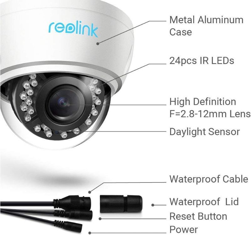 Photo 1 of Reolink PoE Turret Camera 5MP Super HD 4X Optical Zoom Vandal-Proof IK10 Work with Google Assistant, Security IR Night Vision Motion Detection Waterproof for Outdoor,Ceiling Mount,RLC-422 - open box - like new